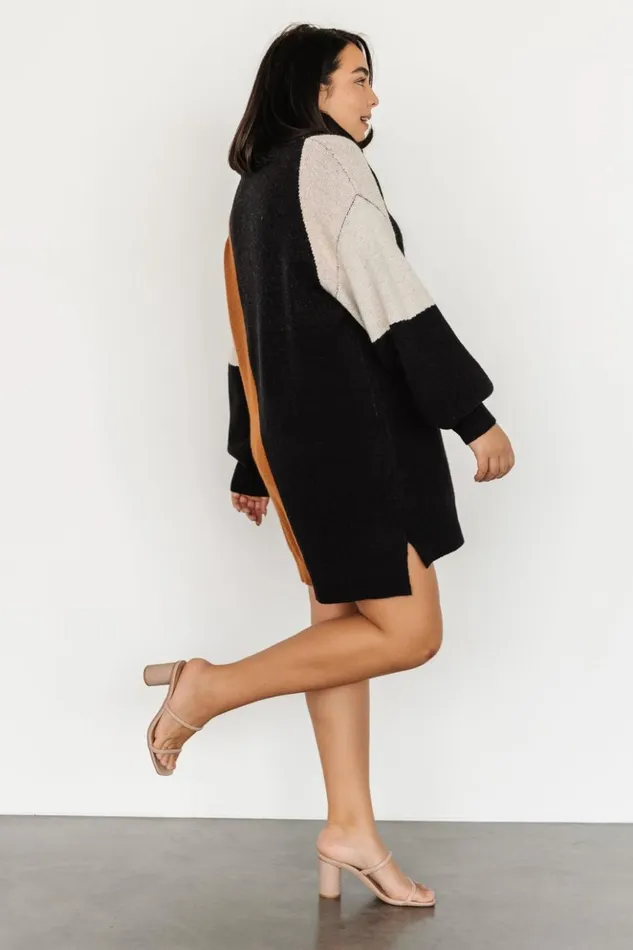 Baltic Born Short Dresses Diego Sweater Dress Black Multi 8211 Women Baltic Born Short Dresses Diego Sweater Dress Black Multi 8211 Women