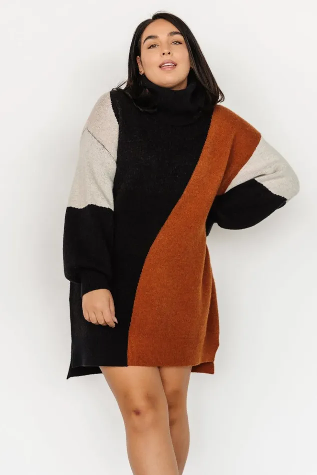 Baltic Born Short Dresses Diego Sweater Dress Black Multi 8211 Women Baltic Born Short Dresses Diego Sweater Dress Black Multi 8211 Women