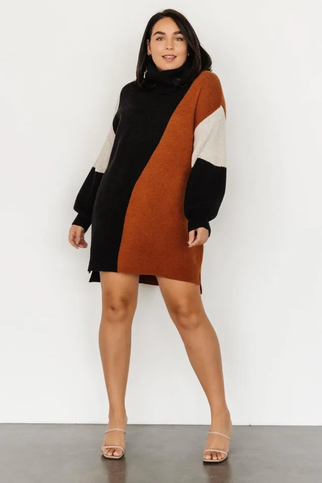 Baltic Born Short Dresses Diego Sweater Dress Black Multi 8211 Women Baltic Born Short Dresses Diego Sweater Dress Black Multi 8211 Women