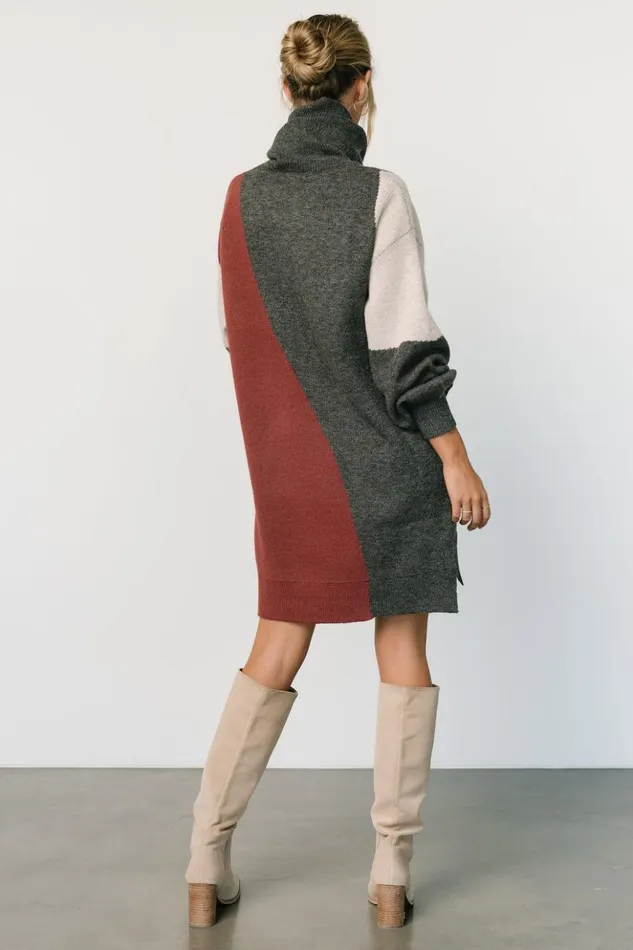 Baltic Born Short Dresses Diego Sweater Dress Charcoal Multi 8211 Women Baltic Born Short Dresses Diego Sweater Dress Charcoal Multi 8211 Women