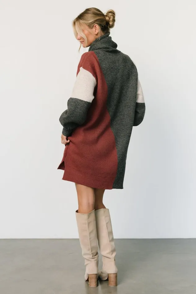 Baltic Born Short Dresses Diego Sweater Dress Charcoal Multi 8211 Women Baltic Born Short Dresses Diego Sweater Dress Charcoal Multi 8211 Women