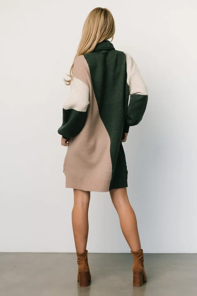 Baltic Born Short Dresses Diego Sweater Dress Hunter Green Multi 8211 Women Baltic Born Short Dresses Diego Sweater Dress Hunter Green Multi 8211 Women