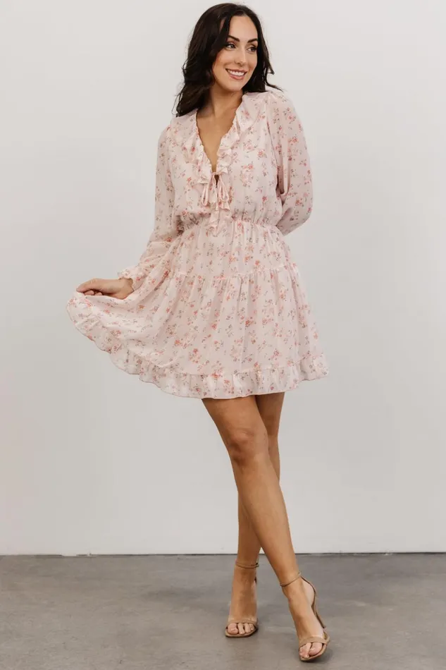 Baltic Born Short Dresses Doris Mini Dress Blush Floral 8211 Women Baltic Born Short Dresses Doris Mini Dress Blush Floral 8211 Women