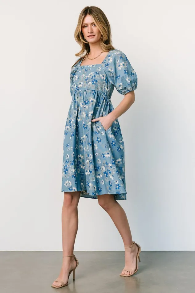 Baltic Born Short Dresses Dorothea Midi Dress Denim Floral 8211 Women Baltic Born Short Dresses Dorothea Midi Dress Denim Floral 8211 Women