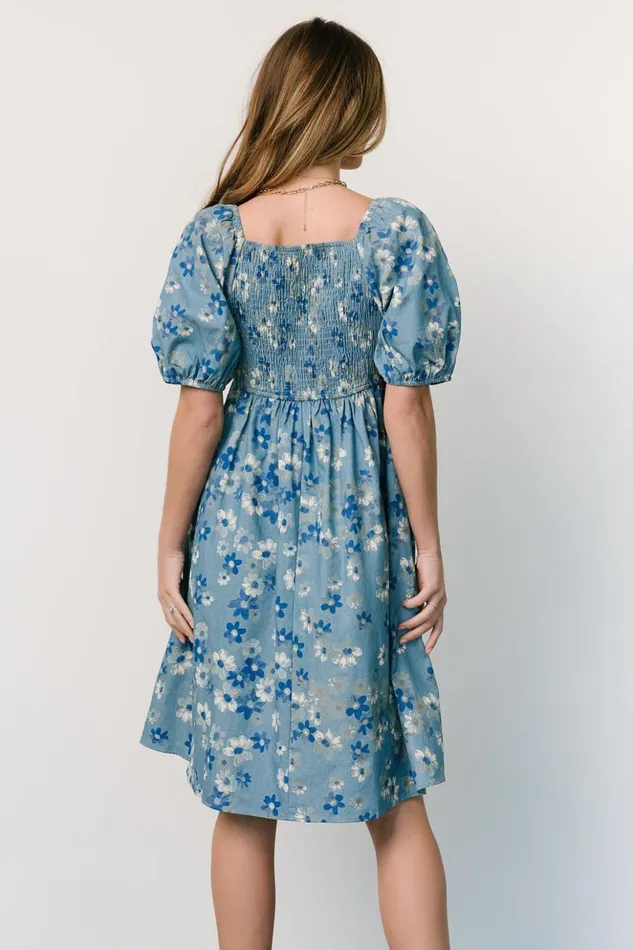 Baltic Born Short Dresses Dorothea Midi Dress Denim Floral 8211 Women Baltic Born Short Dresses Dorothea Midi Dress Denim Floral 8211 Women