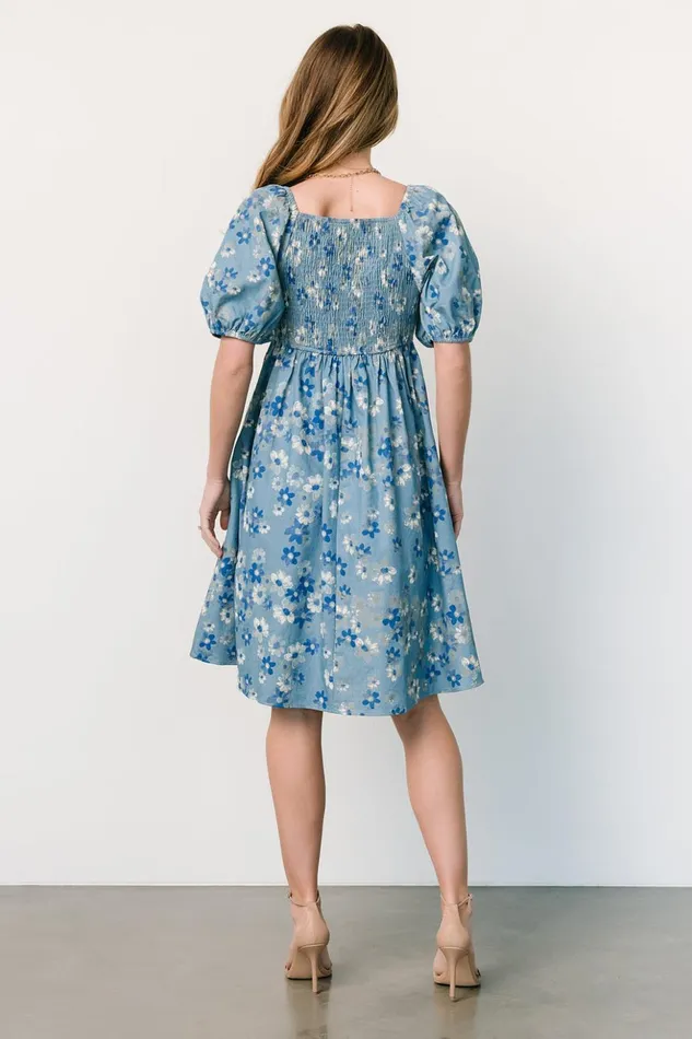 Baltic Born Short Dresses Dorothea Midi Dress Denim Floral 8211 Women Baltic Born Short Dresses Dorothea Midi Dress Denim Floral 8211 Women