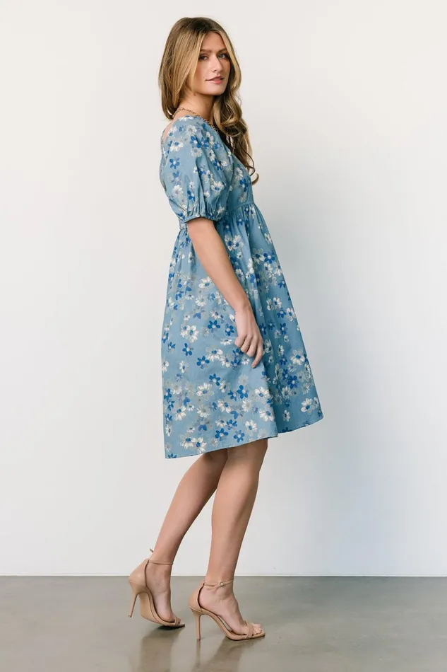 Baltic Born Short Dresses Dorothea Midi Dress Denim Floral 8211 Women Baltic Born Short Dresses Dorothea Midi Dress Denim Floral 8211 Women