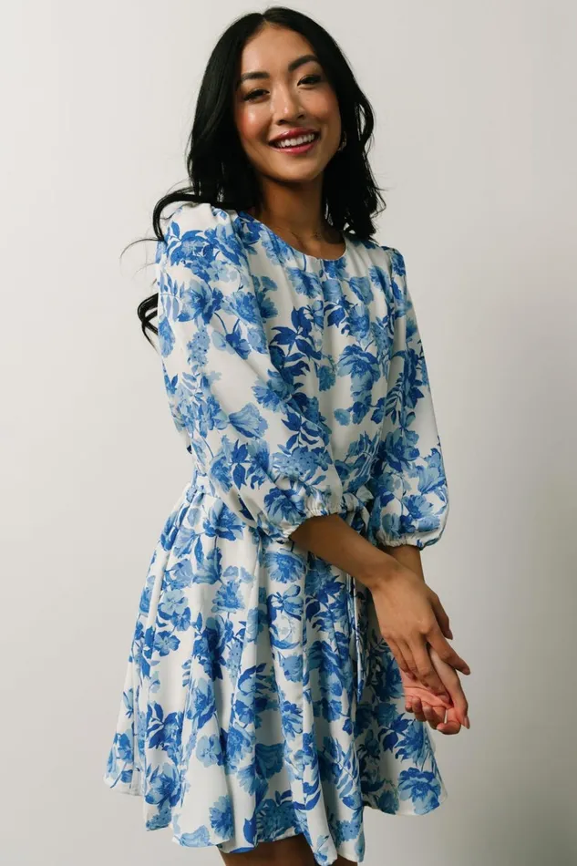 Baltic Born Short Dresses Elena Mini Dress French Blue Floral 8211 Women Baltic Born Short Dresses Elena Mini Dress French Blue Floral 8211 Women