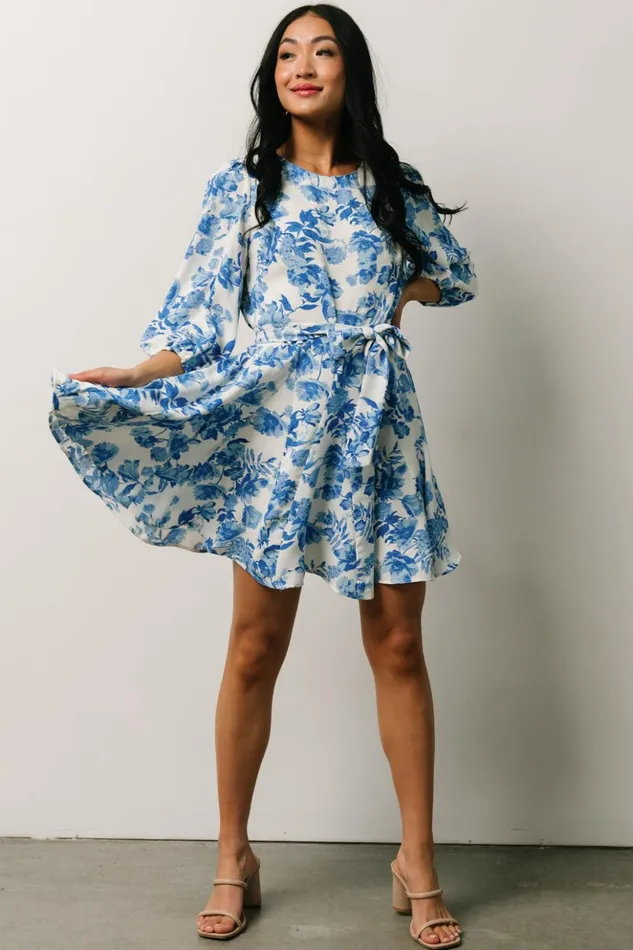 Baltic Born Short Dresses Elena Mini Dress French Blue Floral 8211 Women Baltic Born Short Dresses Elena Mini Dress French Blue Floral 8211 Women
