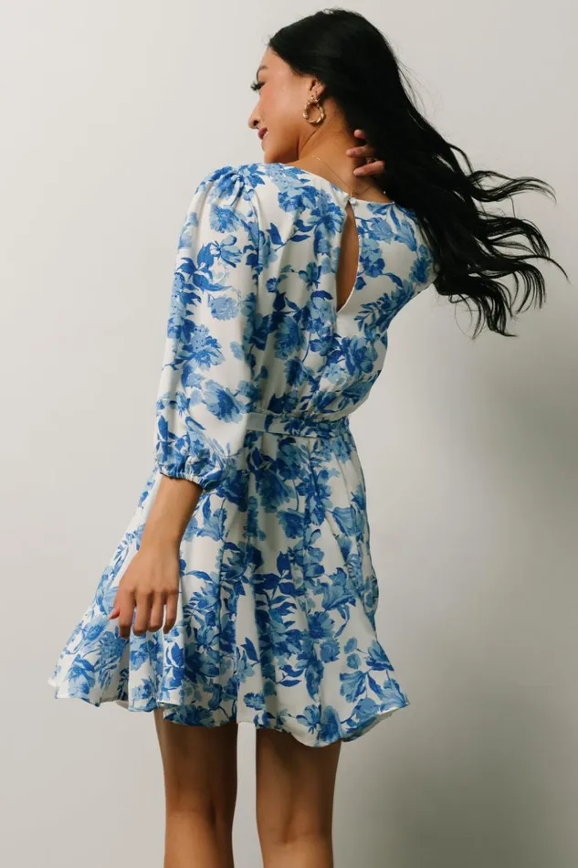 Baltic Born Short Dresses Elena Mini Dress French Blue Floral 8211 Women Baltic Born Short Dresses Elena Mini Dress French Blue Floral 8211 Women