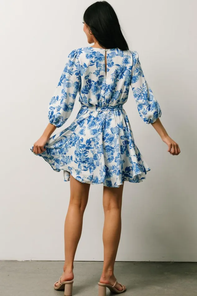Baltic Born Short Dresses Elena Mini Dress French Blue Floral 8211 Women Baltic Born Short Dresses Elena Mini Dress French Blue Floral 8211 Women