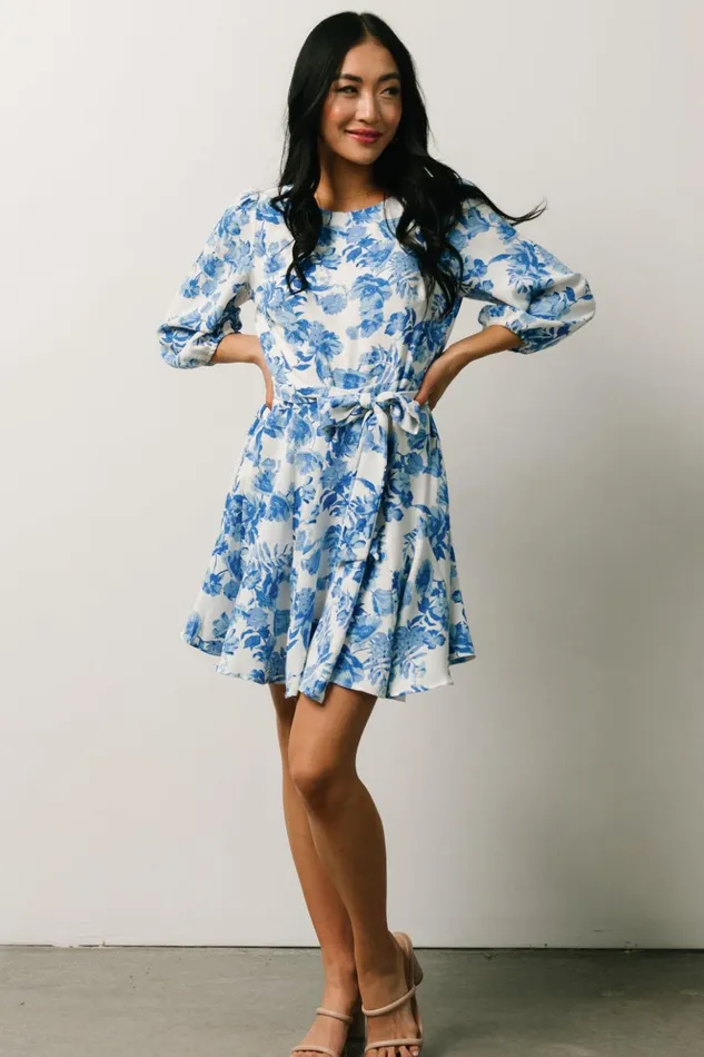 Baltic Born Short Dresses Elena Mini Dress French Blue Floral 8211 Women Baltic Born Short Dresses Elena Mini Dress French Blue Floral 8211 Women