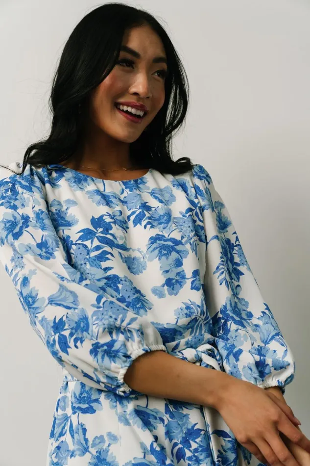 Baltic Born Short Dresses Elena Mini Dress French Blue Floral 8211 Women Baltic Born Short Dresses Elena Mini Dress French Blue Floral 8211 Women