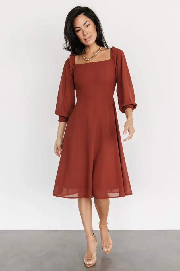 Baltic Born Short Dresses Elise Short Dress Cinnamon 8211 Women