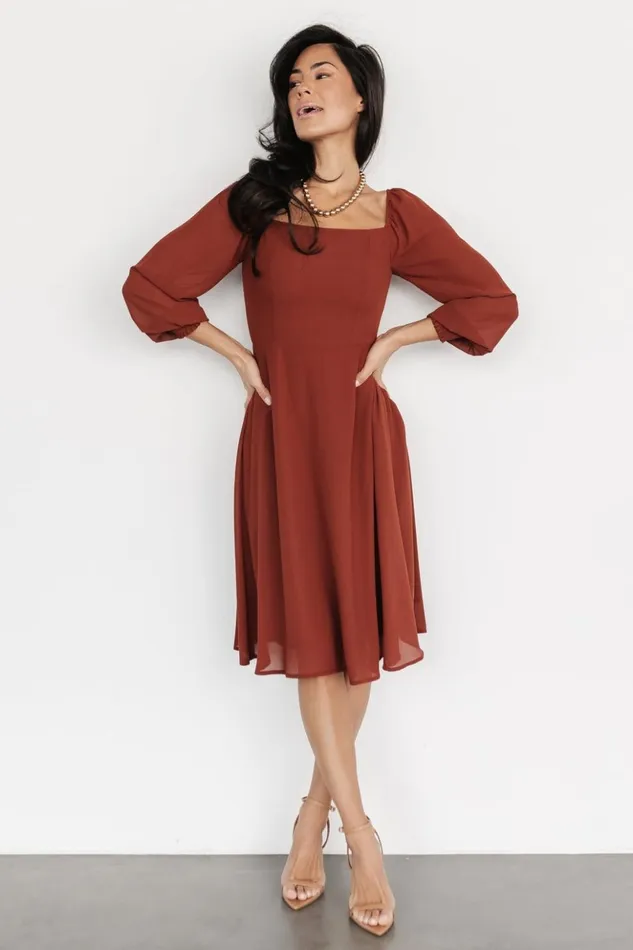 Baltic Born Short Dresses Elise Short Dress Cinnamon 8211 Women Baltic Born Short Dresses Elise Short Dress Cinnamon 8211 Women
