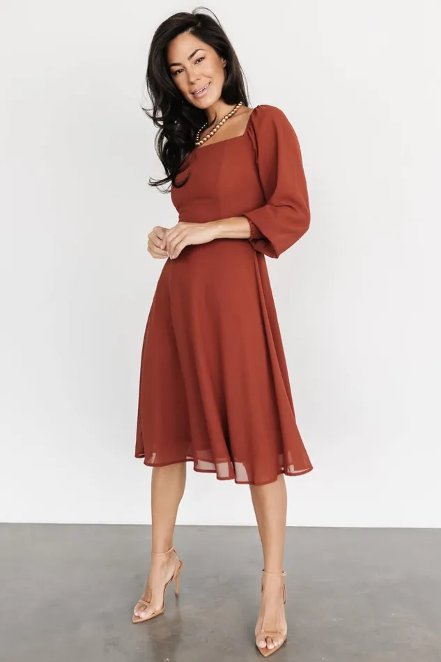 Baltic Born Short Dresses Elise Short Dress Cinnamon 8211 Women Baltic Born Short Dresses Elise Short Dress Cinnamon 8211 Women