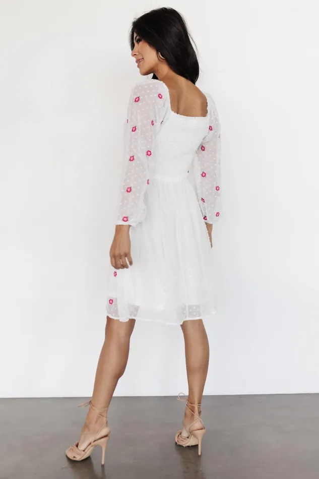 Baltic Born Short Dresses Fresca Embroidered Short Dress White Multi 8211 Women Baltic Born Short Dresses Fresca Embroidered Short Dress White Multi 8211 Women