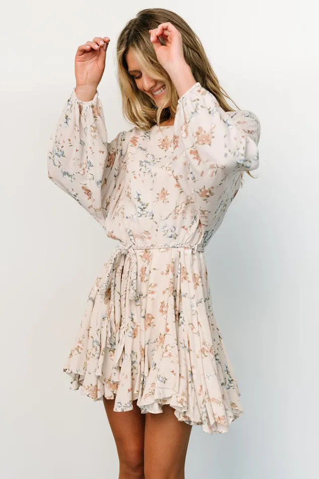 Baltic Born Short Dresses Galia Mini Dress Beige Floral 8211 Women Baltic Born Short Dresses Galia Mini Dress Beige Floral 8211 Women