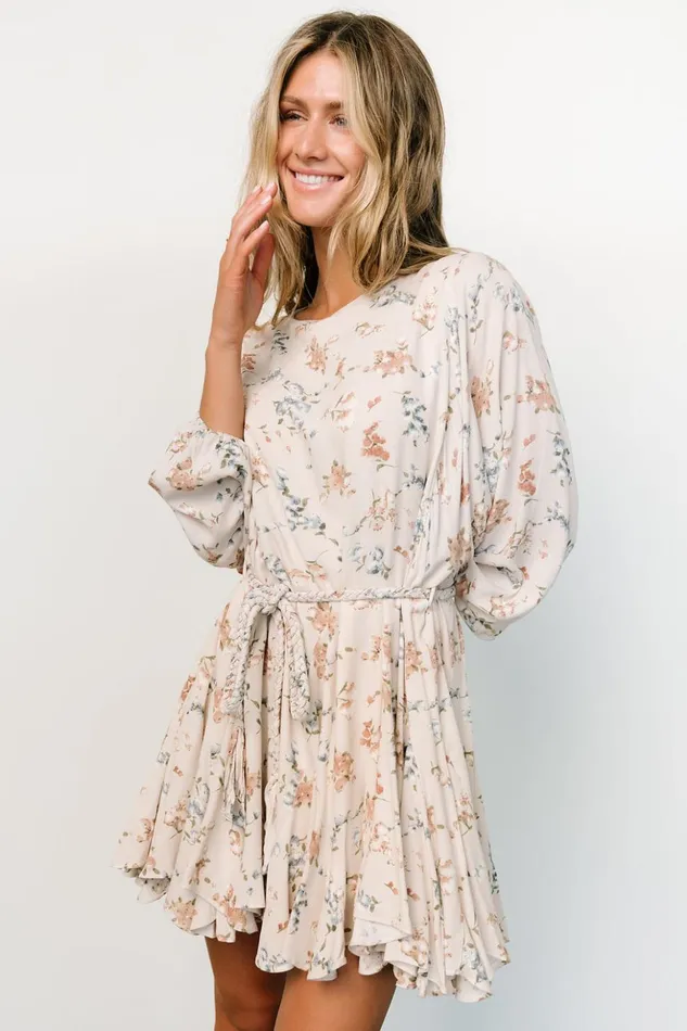 Baltic Born Short Dresses Galia Mini Dress Beige Floral 8211 Women Baltic Born Short Dresses Galia Mini Dress Beige Floral 8211 Women