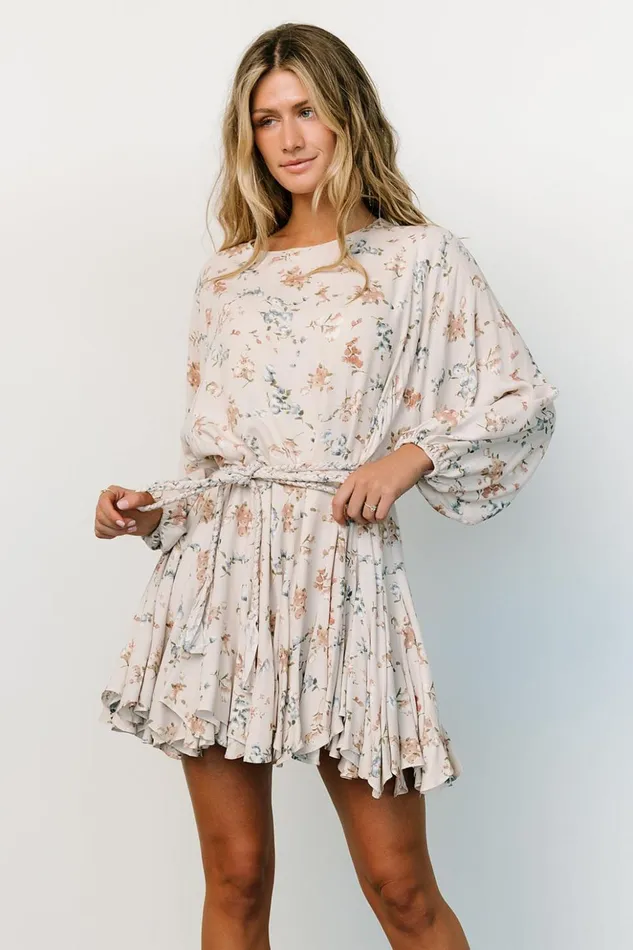 Baltic Born Short Dresses Galia Mini Dress Beige Floral 8211 Women Baltic Born Short Dresses Galia Mini Dress Beige Floral 8211 Women