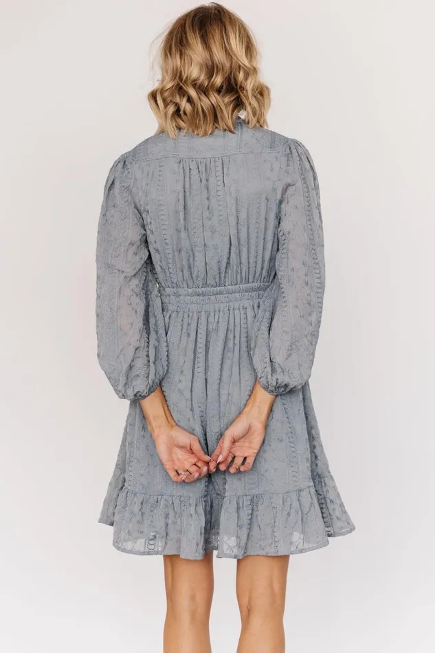 Baltic Born Short Dresses Harmony Embossed Dress Dusty Blue 8211 Women Baltic Born Short Dresses Harmony Embossed Dress Dusty Blue 8211 Women