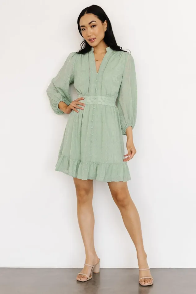 Baltic Born Short Dresses Harmony Embossed Dress Sage 8211 Women