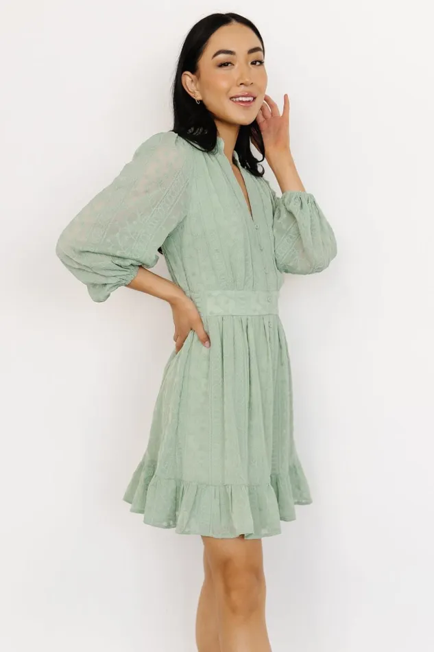 Baltic Born Short Dresses Harmony Embossed Dress Sage 8211 Women Baltic Born Short Dresses Harmony Embossed Dress Sage 8211 Women