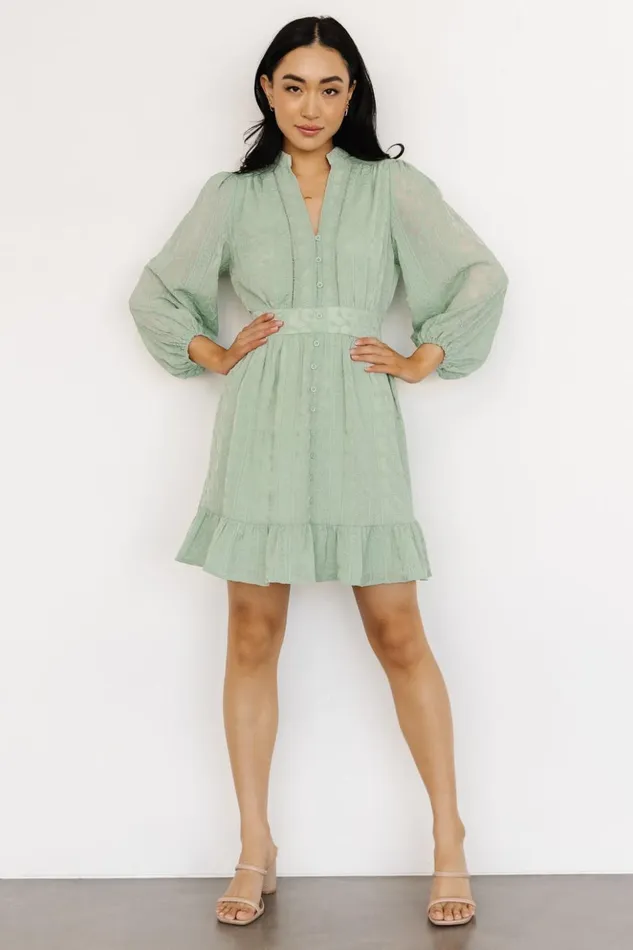 Baltic Born Short Dresses Harmony Embossed Dress Sage 8211 Women Baltic Born Short Dresses Harmony Embossed Dress Sage 8211 Women