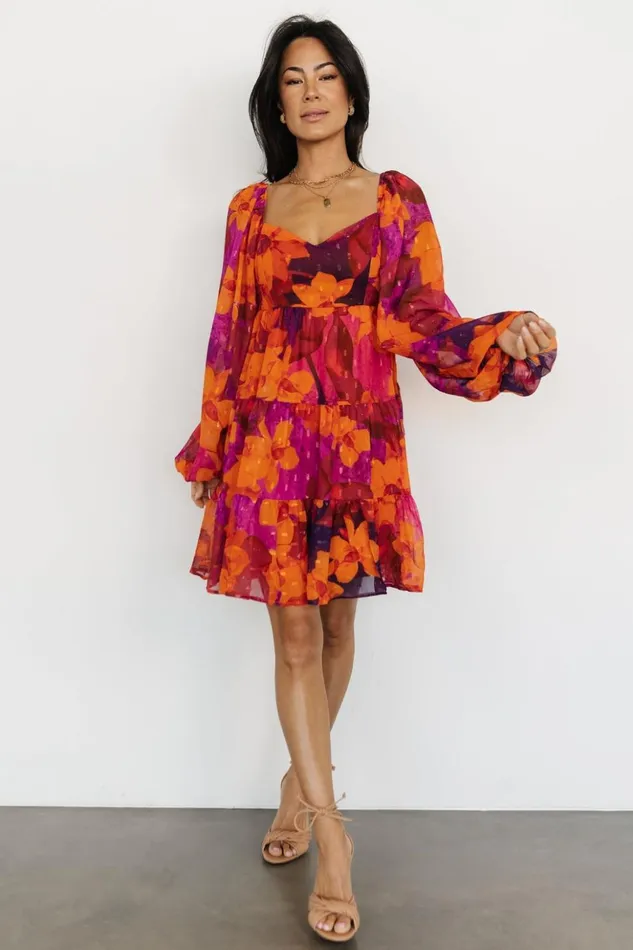 Baltic Born Short Dresses Harper Mini Dress Eggplant Orange Multi 8211 Women Baltic Born Short Dresses Harper Mini Dress Eggplant Orange Multi 8211 Women