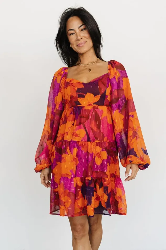 Baltic Born Short Dresses Harper Mini Dress Eggplant Orange Multi 8211 Women Baltic Born Short Dresses Harper Mini Dress Eggplant Orange Multi 8211 Women