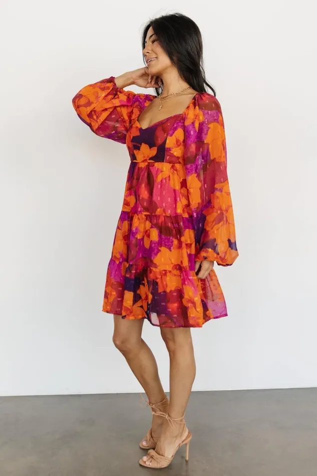 Baltic Born Short Dresses Harper Mini Dress Eggplant Orange Multi 8211 Women Baltic Born Short Dresses Harper Mini Dress Eggplant Orange Multi 8211 Women