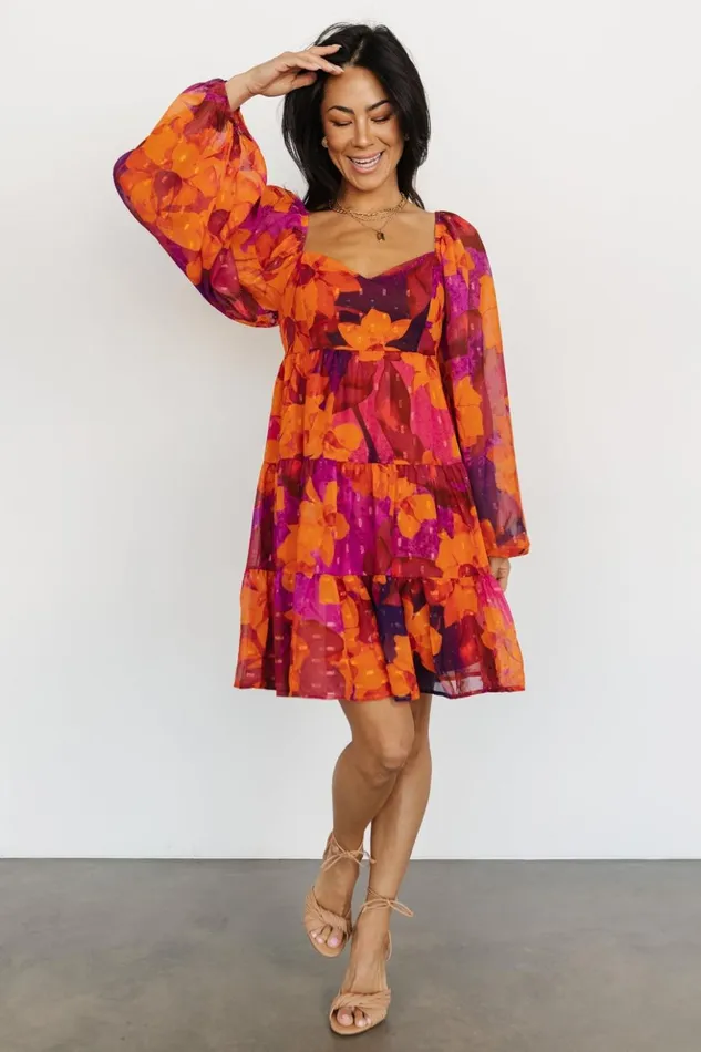 Baltic Born Short Dresses Harper Mini Dress Eggplant Orange Multi 8211 Women Baltic Born Short Dresses Harper Mini Dress Eggplant Orange Multi 8211 Women