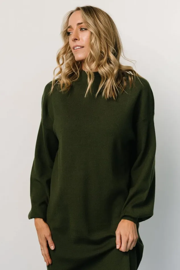 Baltic Born Short Dresses Jennings Sweater Dress Deep Olive 8211 Women Baltic Born Short Dresses Jennings Sweater Dress Deep Olive 8211 Women