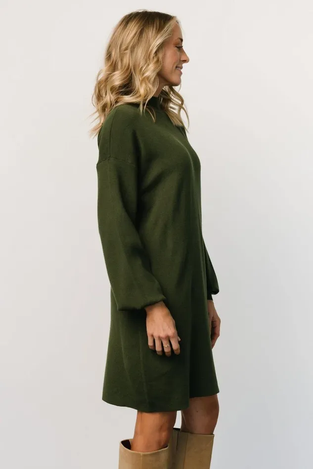 Baltic Born Short Dresses Jennings Sweater Dress Deep Olive 8211 Women Baltic Born Short Dresses Jennings Sweater Dress Deep Olive 8211 Women