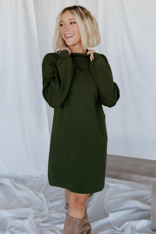 Baltic Born Short Dresses Jennings Sweater Dress Deep Olive 8211 Women Baltic Born Short Dresses Jennings Sweater Dress Deep Olive 8211 Women