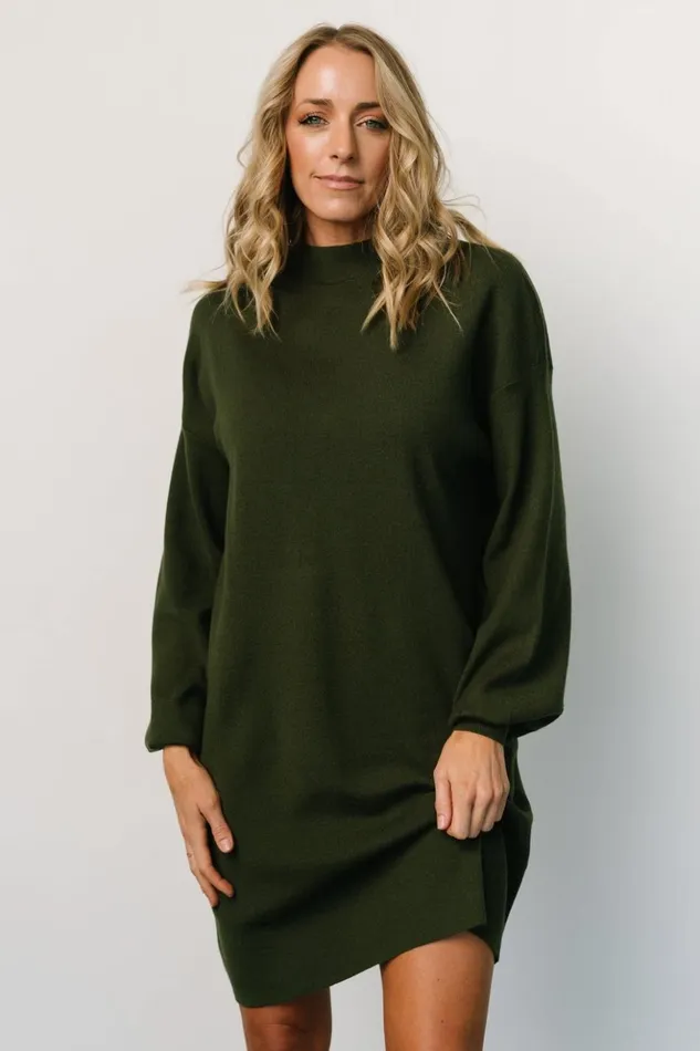Baltic Born Short Dresses Jennings Sweater Dress Deep Olive 8211 Women Baltic Born Short Dresses Jennings Sweater Dress Deep Olive 8211 Women