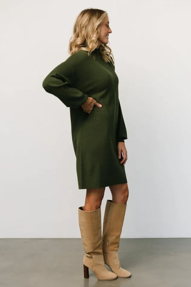Baltic Born Short Dresses Jennings Sweater Dress Deep Olive 8211 Women Baltic Born Short Dresses Jennings Sweater Dress Deep Olive 8211 Women