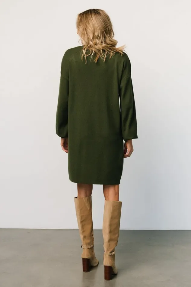 Baltic Born Short Dresses Jennings Sweater Dress Deep Olive 8211 Women Baltic Born Short Dresses Jennings Sweater Dress Deep Olive 8211 Women