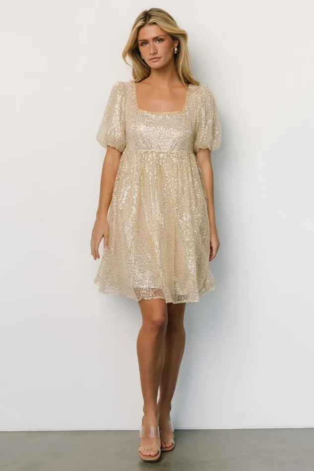 Baltic Born Short Dresses Joy Sequin Pearl Short Dress Gold 8211 Women Baltic Born Short Dresses Joy Sequin Pearl Short Dress Gold 8211 Women