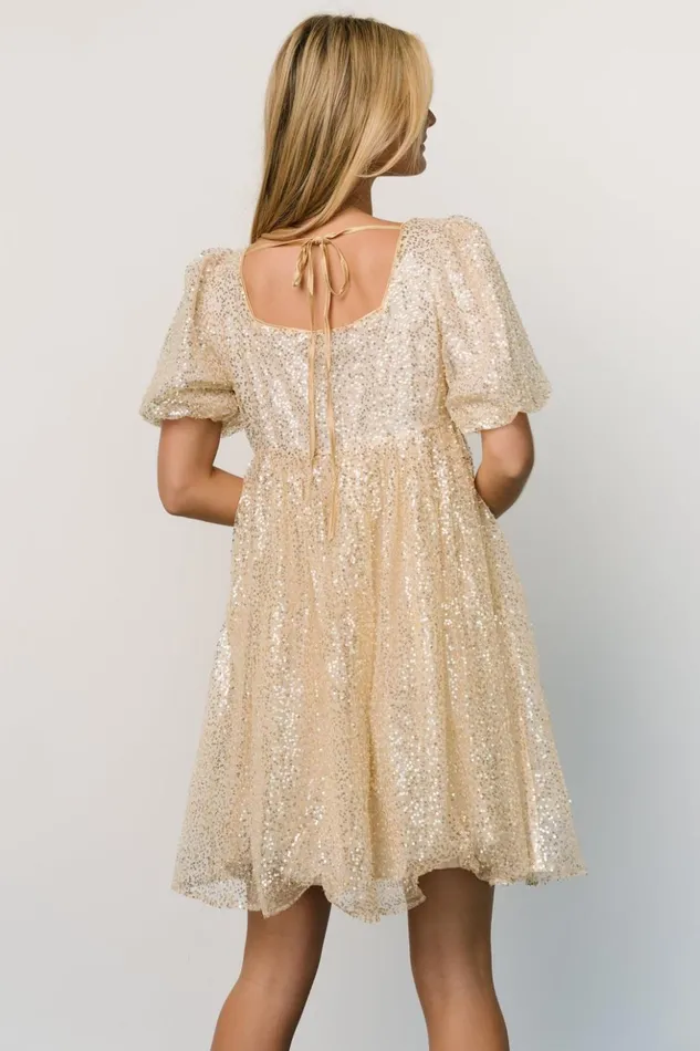 Baltic Born Short Dresses Joy Sequin Pearl Short Dress Gold 8211 Women Baltic Born Short Dresses Joy Sequin Pearl Short Dress Gold 8211 Women