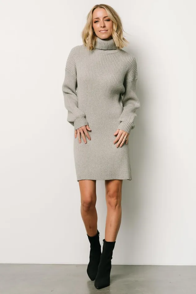 Baltic Born Short Dresses Julianne Sweater Dress Light Gray 8211 Women