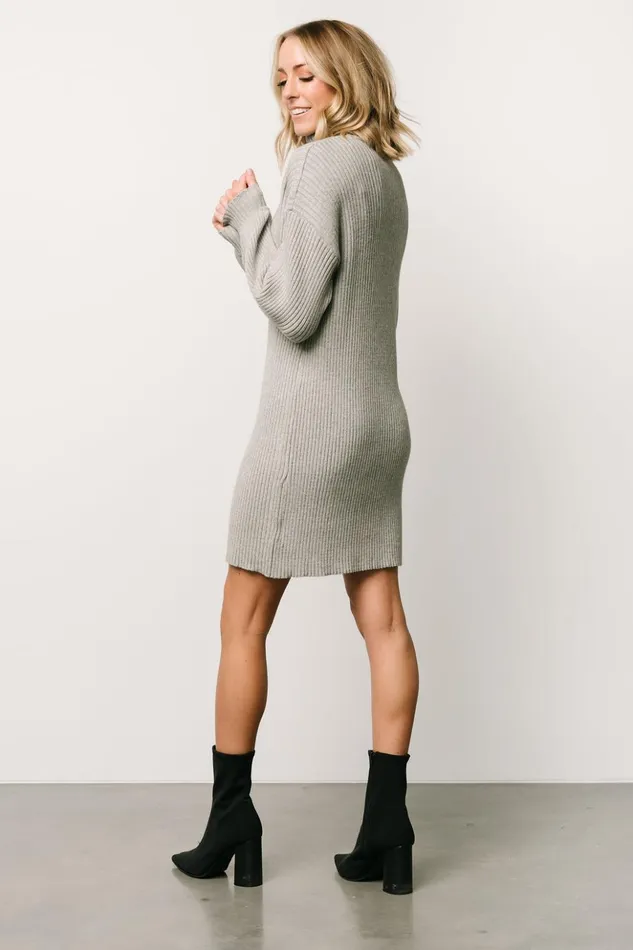 Baltic Born Short Dresses Julianne Sweater Dress Light Gray 8211 Women Baltic Born Short Dresses Julianne Sweater Dress Light Gray 8211 Women