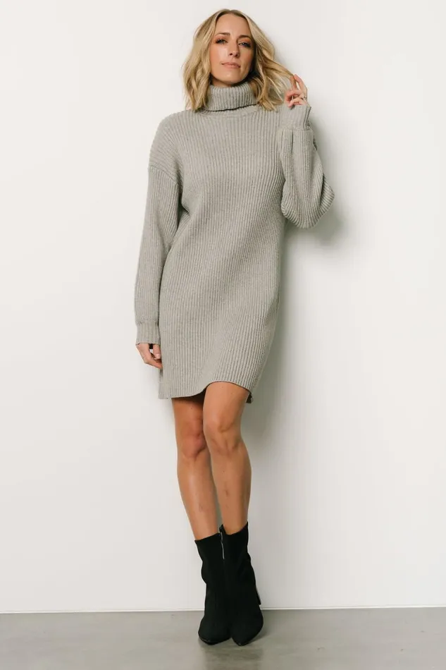 Baltic Born Short Dresses Julianne Sweater Dress Light Gray 8211 Women Baltic Born Short Dresses Julianne Sweater Dress Light Gray 8211 Women