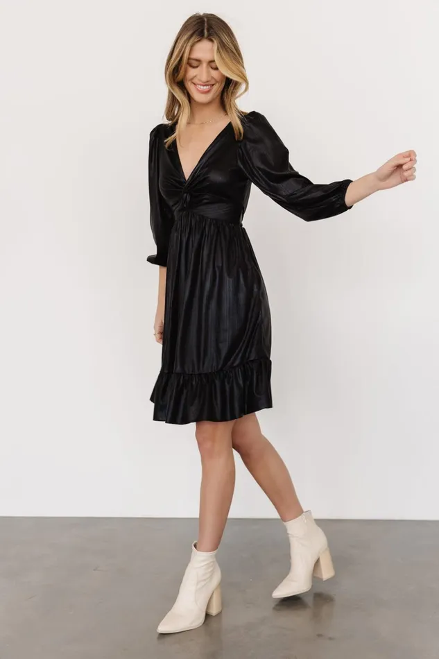 Baltic Born Short Dresses Louvre Metallic Dress Black 8211 Women Baltic Born Short Dresses Louvre Metallic Dress Black 8211 Women
