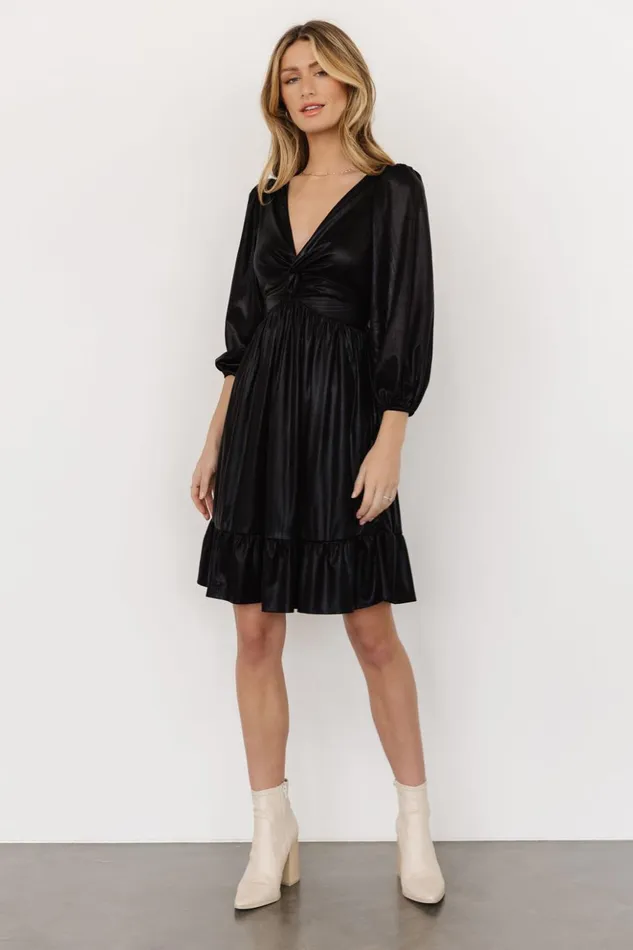 Baltic Born Short Dresses Louvre Metallic Dress Black 8211 Women Baltic Born Short Dresses Louvre Metallic Dress Black 8211 Women
