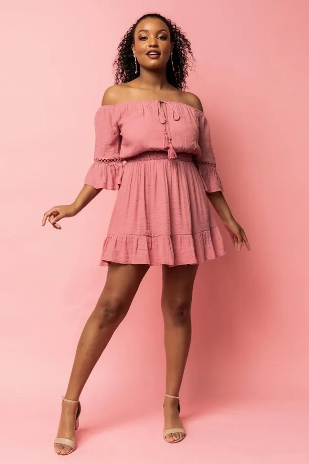Baltic Born Short Dresses Magnolia Off Shoulder Mini Dress Rose 8211 Women