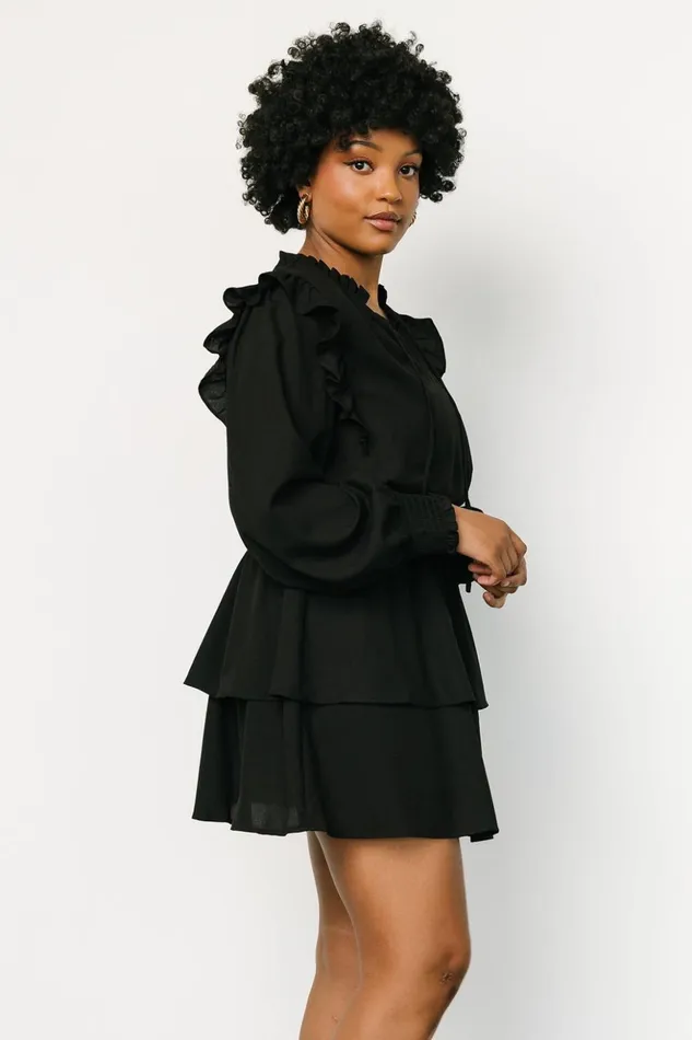 Baltic Born Short Dresses Maylee Tiered Short Dress Black 8211 Women Baltic Born Short Dresses Maylee Tiered Short Dress Black 8211 Women