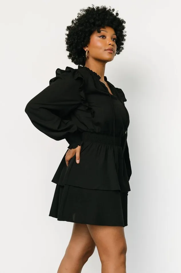 Baltic Born Short Dresses Maylee Tiered Short Dress Black 8211 Women Baltic Born Short Dresses Maylee Tiered Short Dress Black 8211 Women