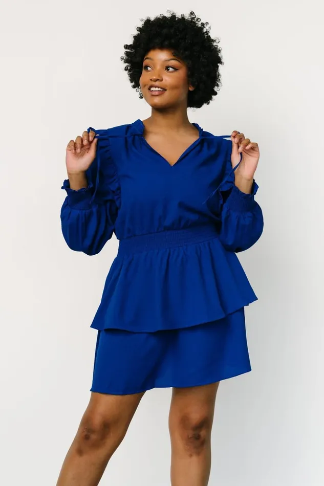 Baltic Born Short Dresses Maylee Tiered Short Dress Cobalt 8211 Women Baltic Born Short Dresses Maylee Tiered Short Dress Cobalt 8211 Women