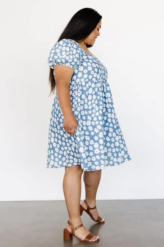 Baltic Born Short Dresses McKell Mini Dress Chambray Floral 8211 Women Baltic Born Short Dresses McKell Mini Dress Chambray Floral 8211 Women